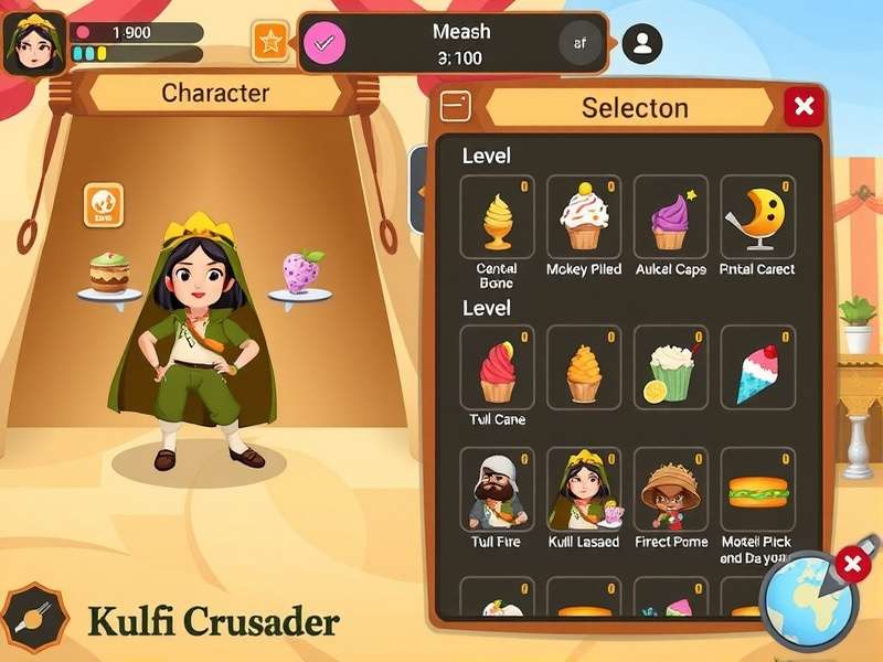 Kulfi Crusader gameplay screenshot showing character and dessert elements